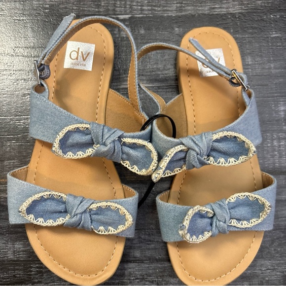Dolce Vita Blue Sandals with Denim Bows